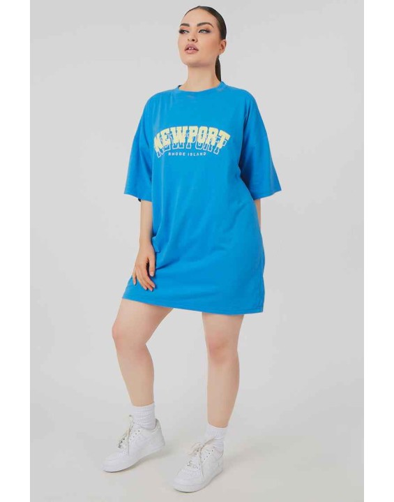 Newport Graphic T-Shirt Dress Blue