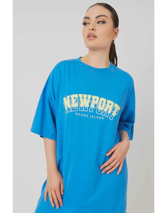 Newport Graphic T-Shirt Dress Blue