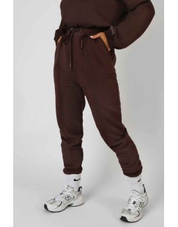 Oversized Fit Seam Front 90S Joggers Chocolate