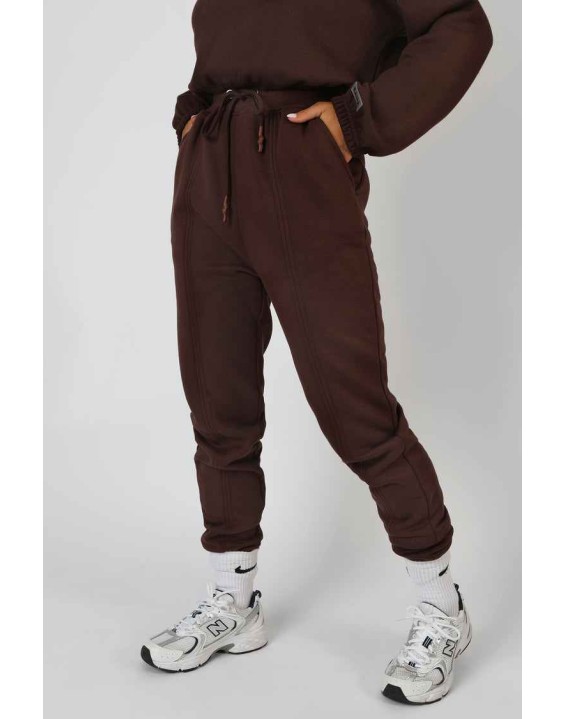 Oversized Fit Seam Front 90S Joggers Chocolate