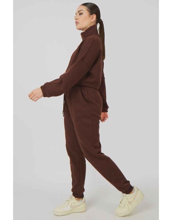 Oversized Fit Seam Front 90S Joggers Chocolate