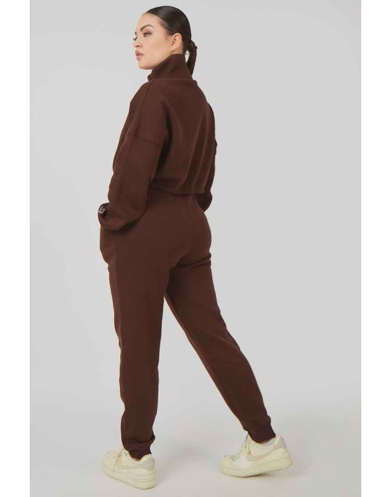 Oversized Fit Seam Front 90S Joggers Chocolate