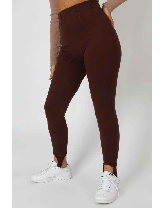 Scoop Stirrup Corset Legging Chocolate