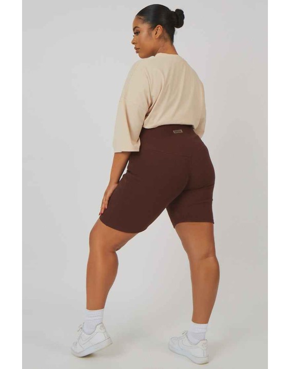 Curve Rib Cycling Shorts Chocolate