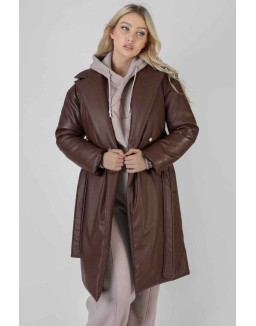 Padded Pu Trench Chocolate