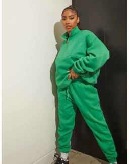 Oversized Fit Seam Front 90S Joggers Green