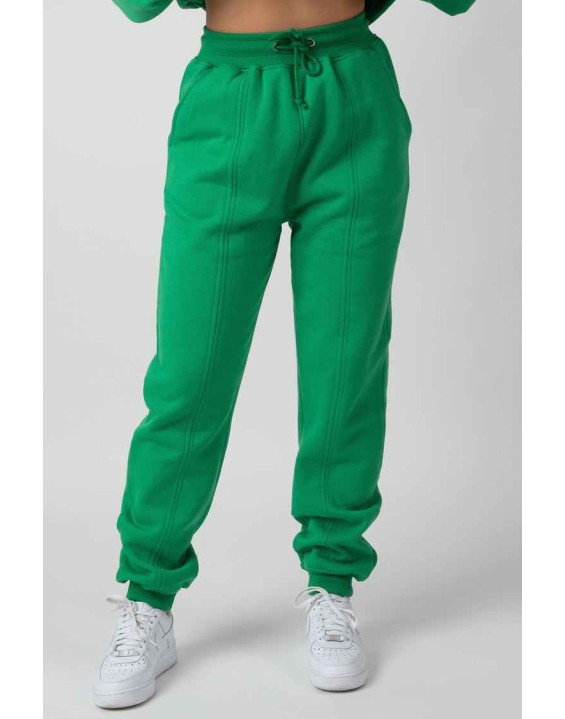 Oversized Fit Seam Front 90S Joggers Green
