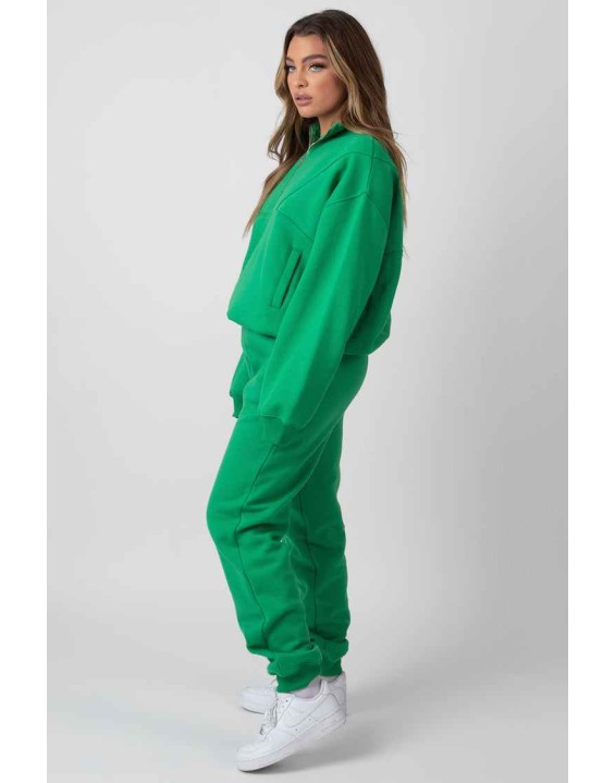 Oversized Fit Seam Front 90S Joggers Green