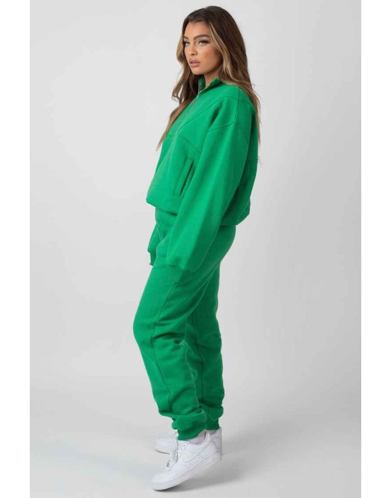 Oversized Half Zip Pullover Sweat Green