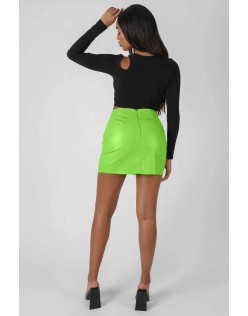 Pu Mini Skirt Green