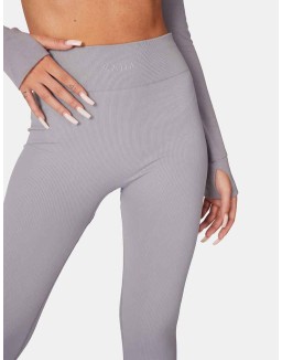 Kaiia Premium Rib Seamless Leggings Grey
