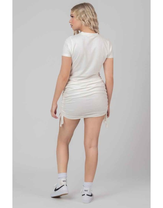 Bodycon Mini T Shirt Dress Ecru