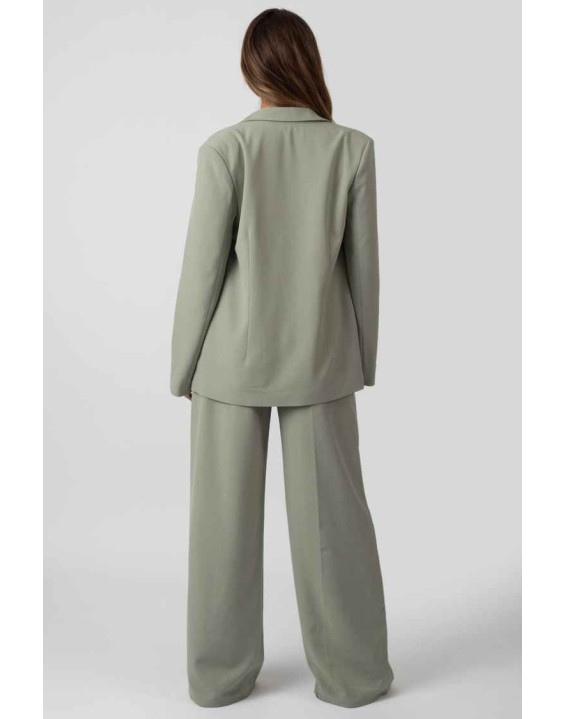 Premium Tie Waist Wide Leg Trousers Sage