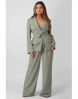 Premium Obi Belt Blazer Sage