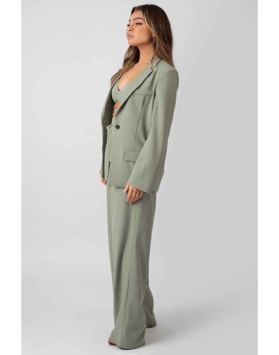 Premium Obi Belt Blazer Sage