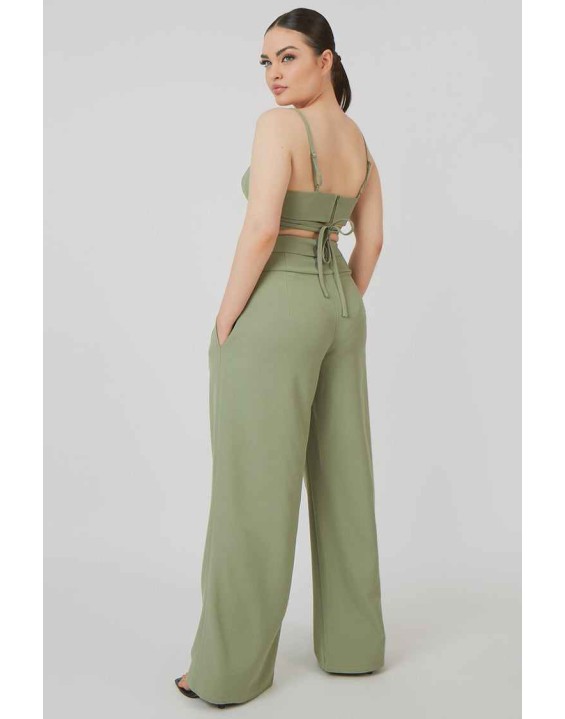 Premium Tie Wrap Detail Bralet Sage