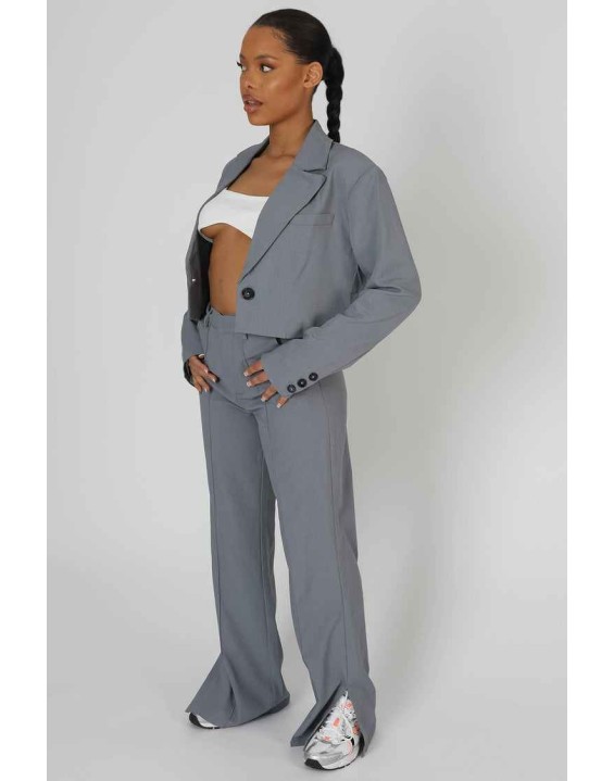 Seam Detail Relaxed Trouser Grey