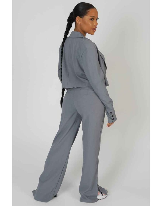 Seam Detail Relaxed Trouser Grey