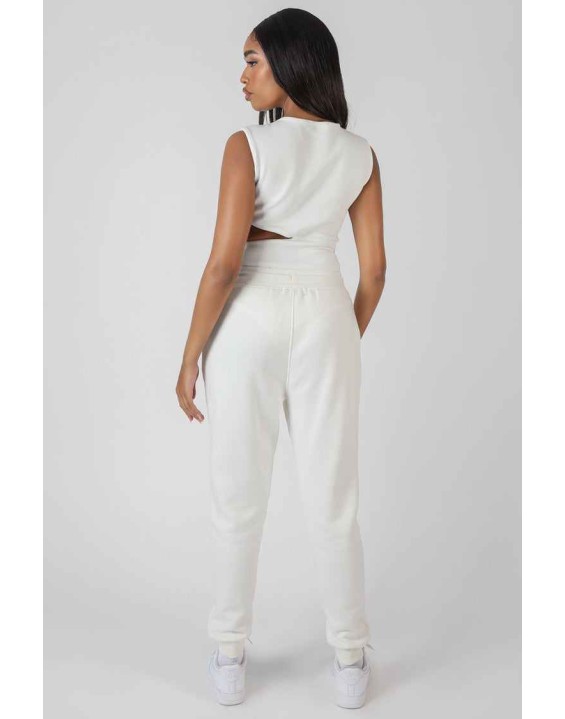 Oversized Fit Seam Front 90S Joggers Ecru