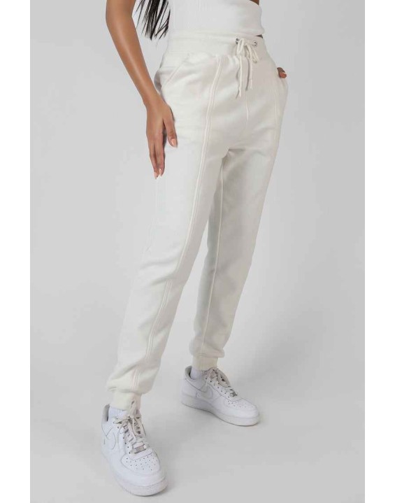 Oversized Fit Seam Front 90S Joggers Ecru