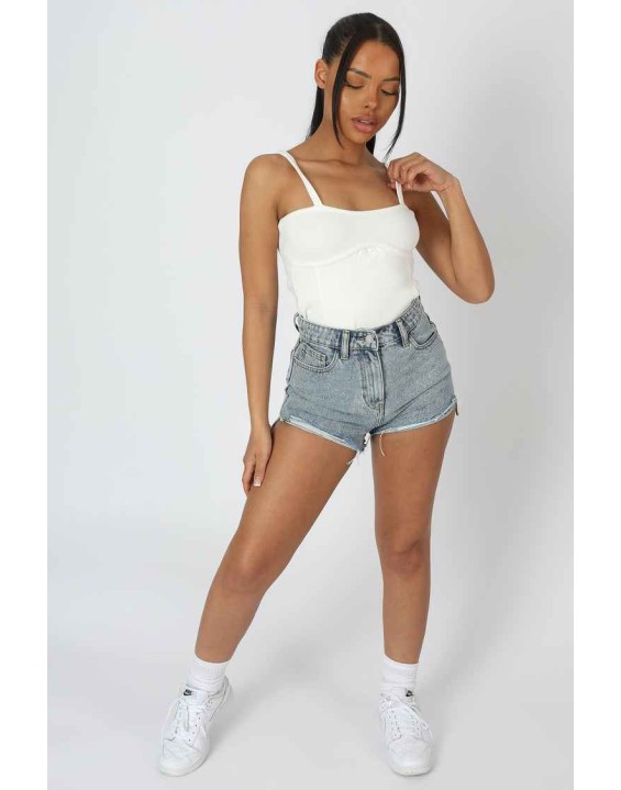 Strappy Corset Bodysuit Ecru