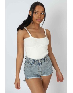 Strappy Corset Bodysuit Ecru