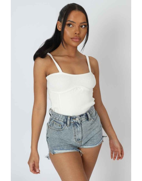 Strappy Corset Bodysuit Ecru