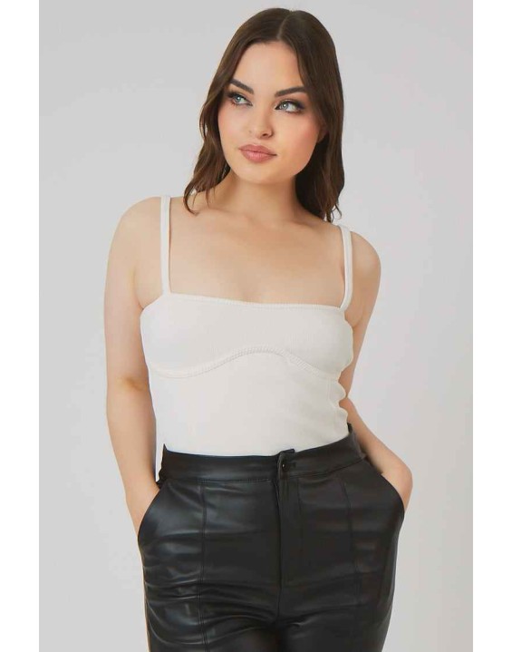 Strappy Corset Bodysuit Ecru