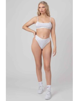 Kaiia Elastic Highwaisted Brief Grey Marl