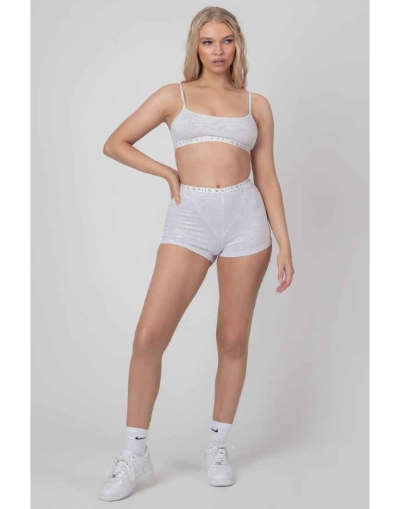 Kaiia Elastic Girl Boxer Grey Marl