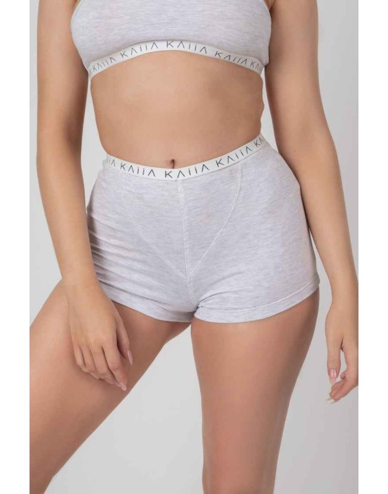 Kaiia Elastic Girl Boxer Grey Marl
