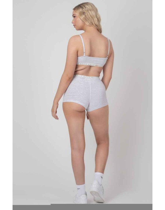 Kaiia Elastic Girl Boxer Grey Marl