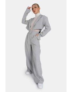 Tailored Wide Leg Trouser Grey