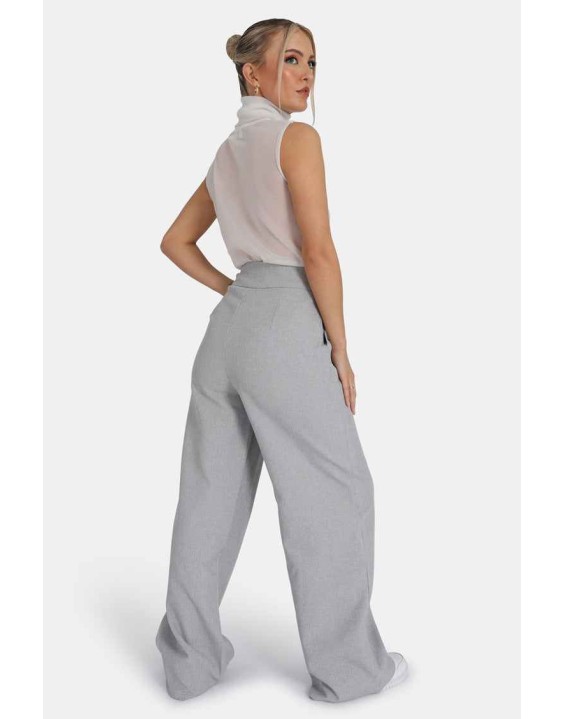 Tailored Wide Leg Trouser Grey
