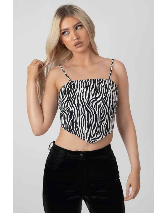 Zebra Print Handkerchief Top