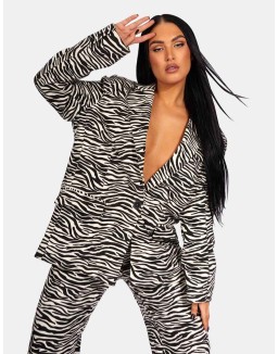 Oversized Relaxed Blazer Zebra