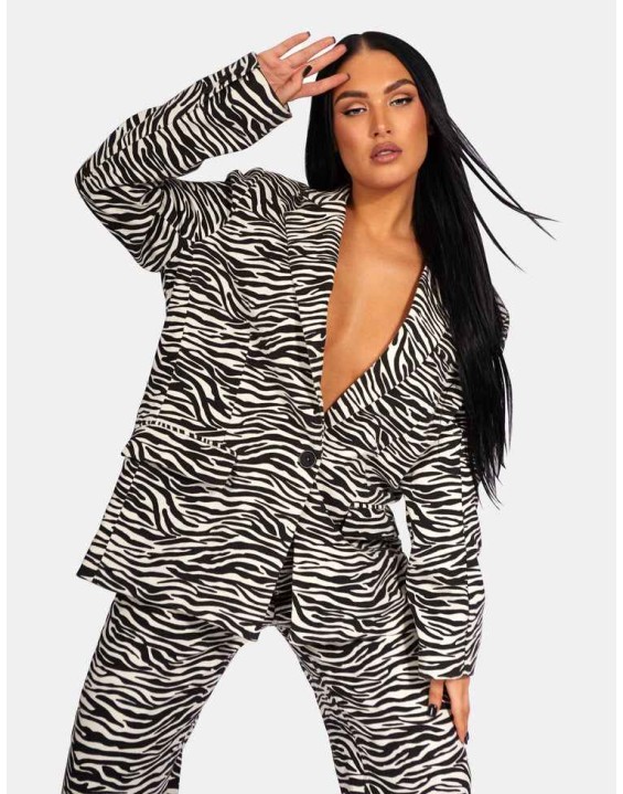 Oversized Relaxed Blazer Zebra