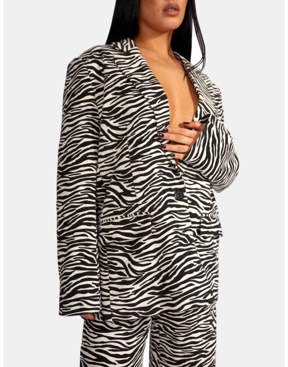 Oversized Relaxed Blazer Zebra