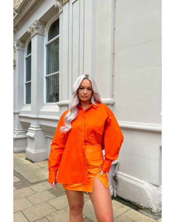 Pu Mini Skirt Orange