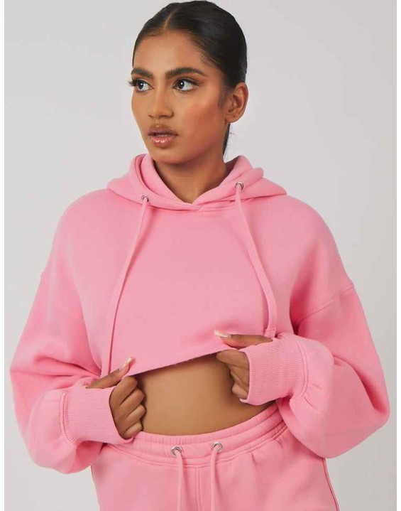 Oversized Super Cropped Hoody Pink