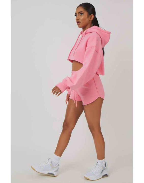 Oversized Super Cropped Hoody Pink