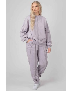 Oversized Fit Raw Edge Joggers Lilac