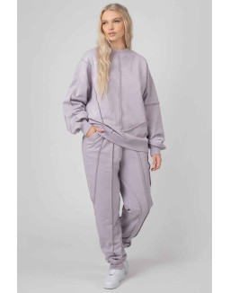 Oversized Fit Raw Edge Joggers Lilac