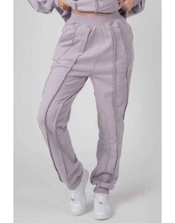 Oversized Fit Raw Edge Joggers Lilac
