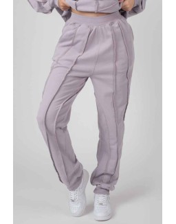 Oversized Fit Raw Edge Joggers Lilac