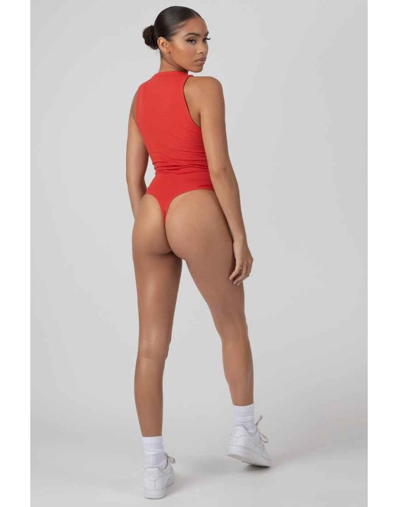 Drop Armhole Bodysuit Red