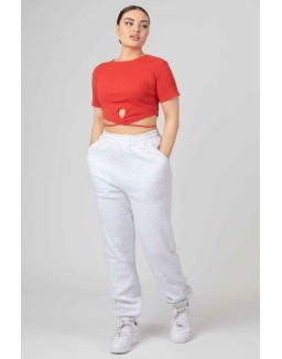 Keyhole Wrap Crop Top Red