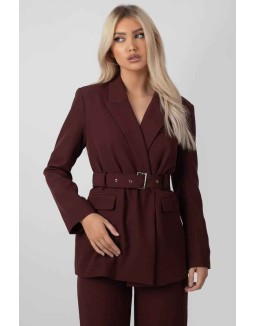 Belted Boxy Blazer Port