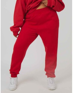 Curve Oversized Embroidered Slogan 90S Joggers Red