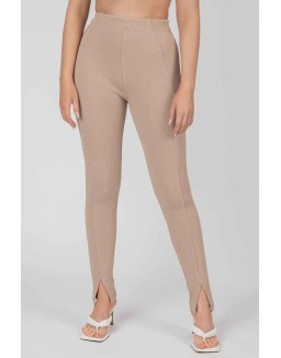 Rib Mix Acid Wash Shaper Legging Taupe